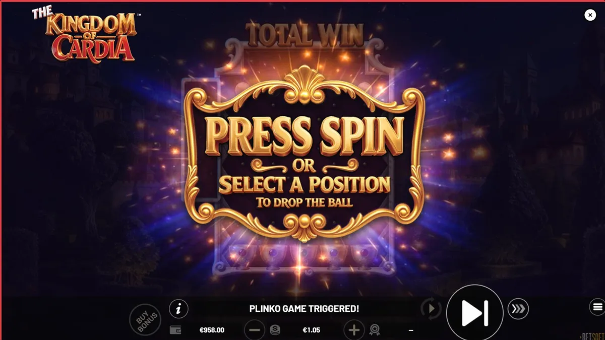 Pemandangan taman fantasi di slot The Kingdom of Cardia