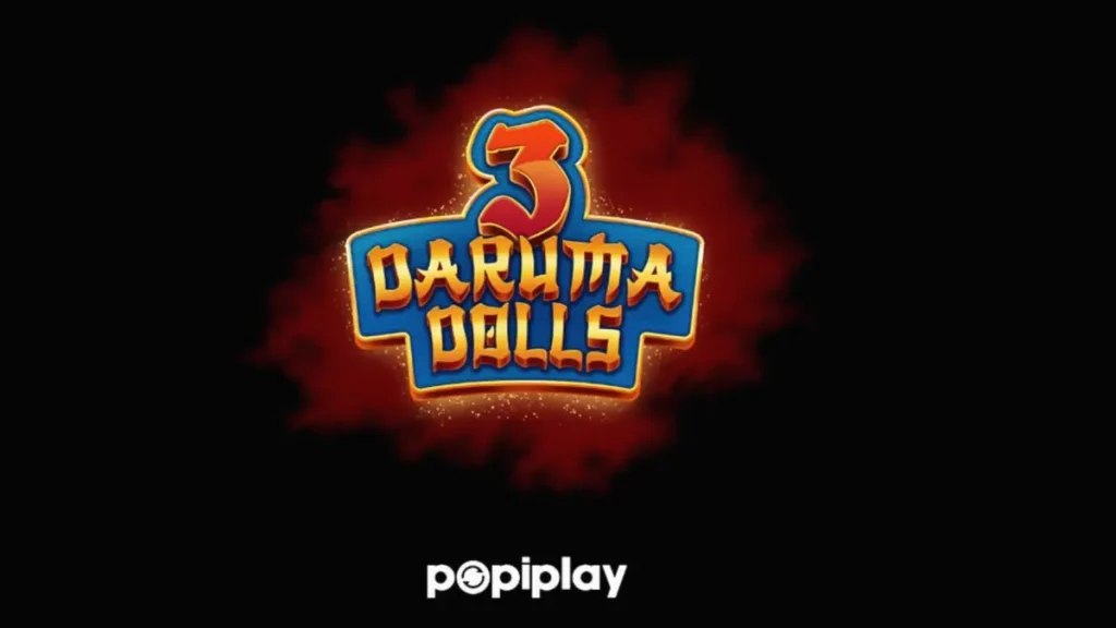 Tampilan visual slot 3 Daruma Dolls dengan nuansa kuil Jepang